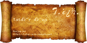 Tatár Éva névjegykártya